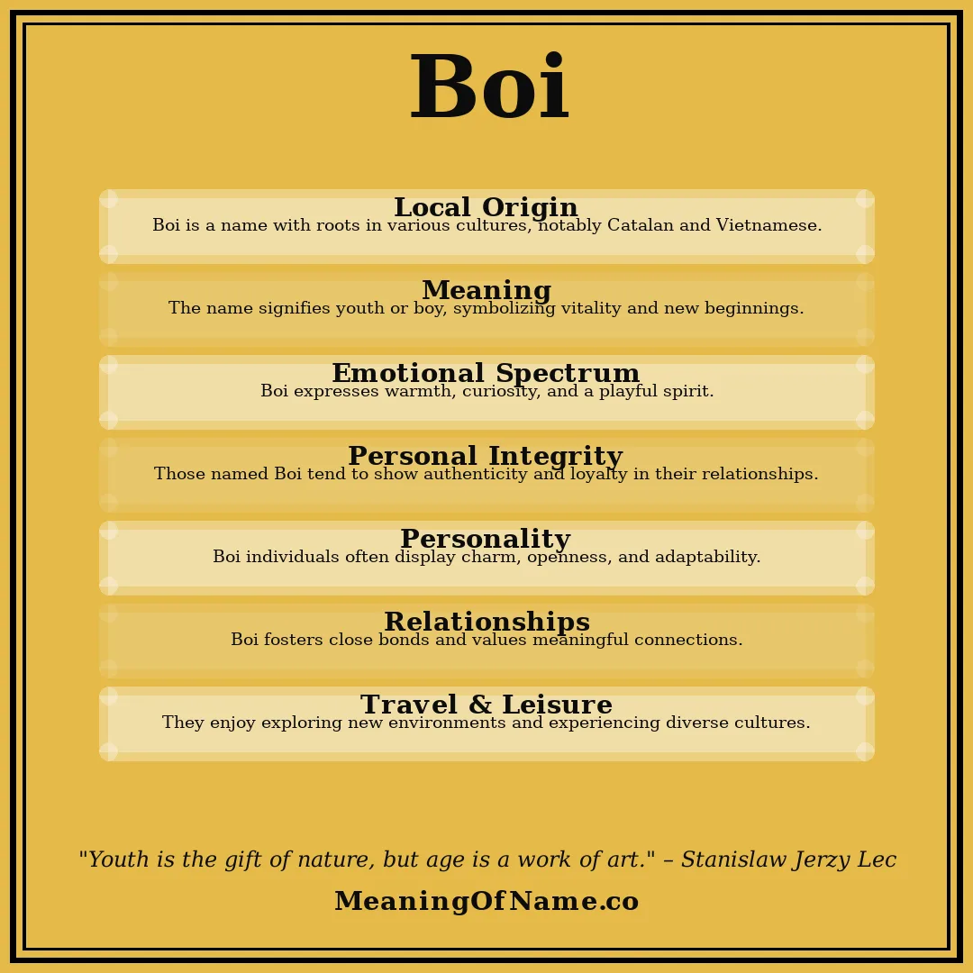 Boi name meaning poster