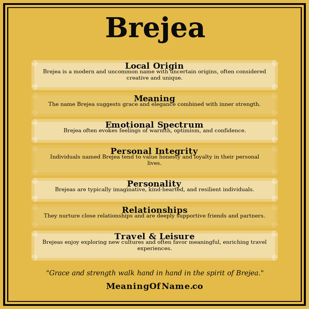 Brejea name meaning poster
