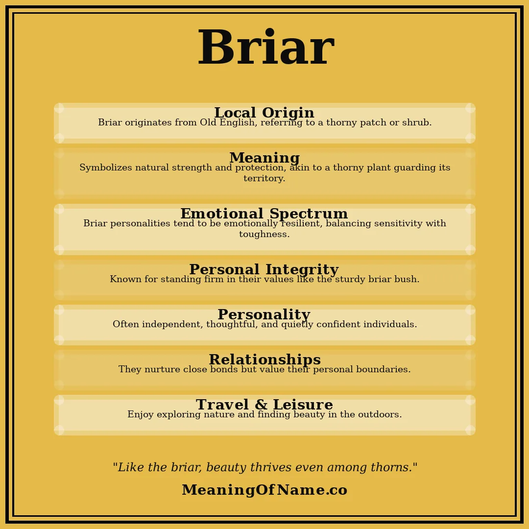 Briar name meaning poster