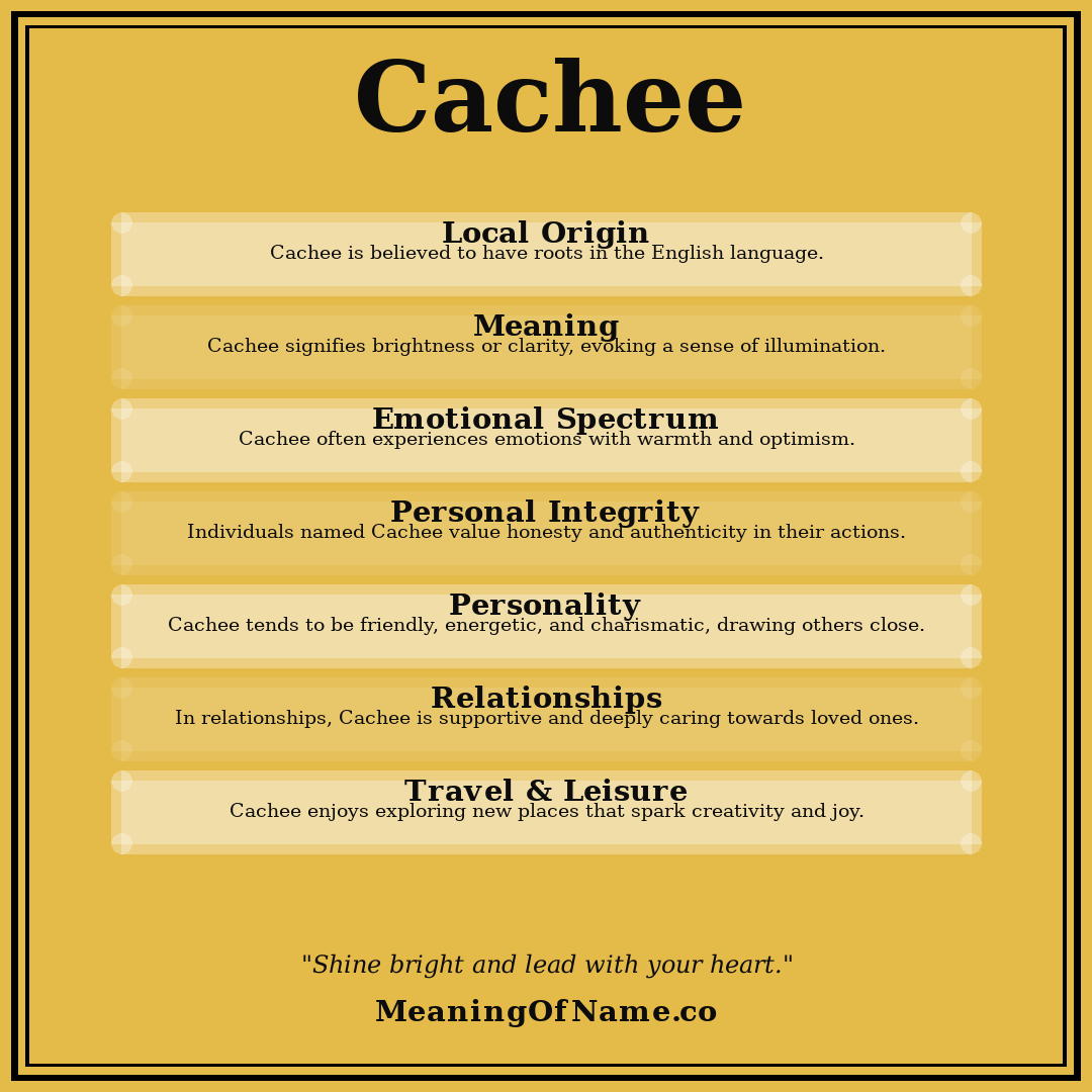 Cachee name meaning poster