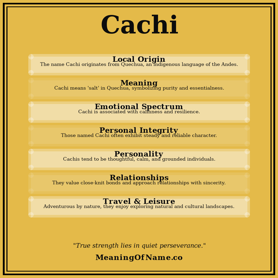 Cachi name meaning poster