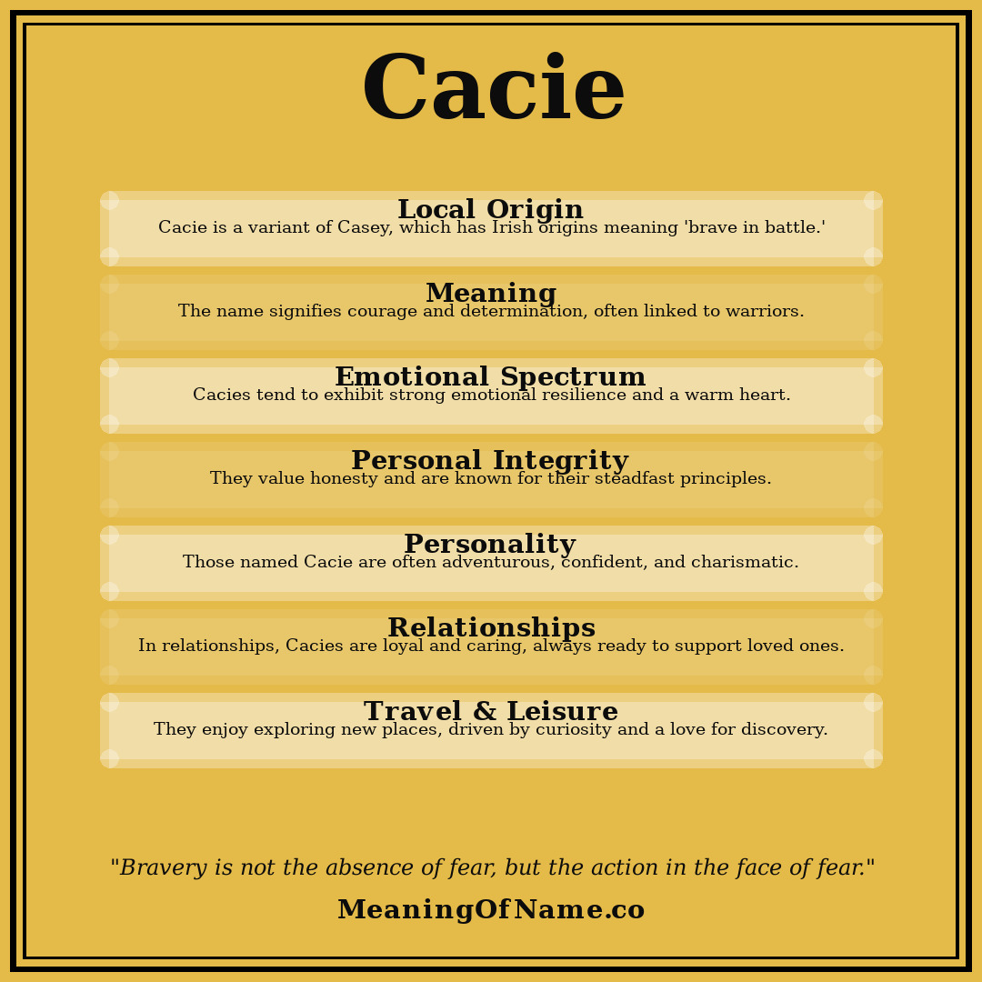 Cacie name meaning poster