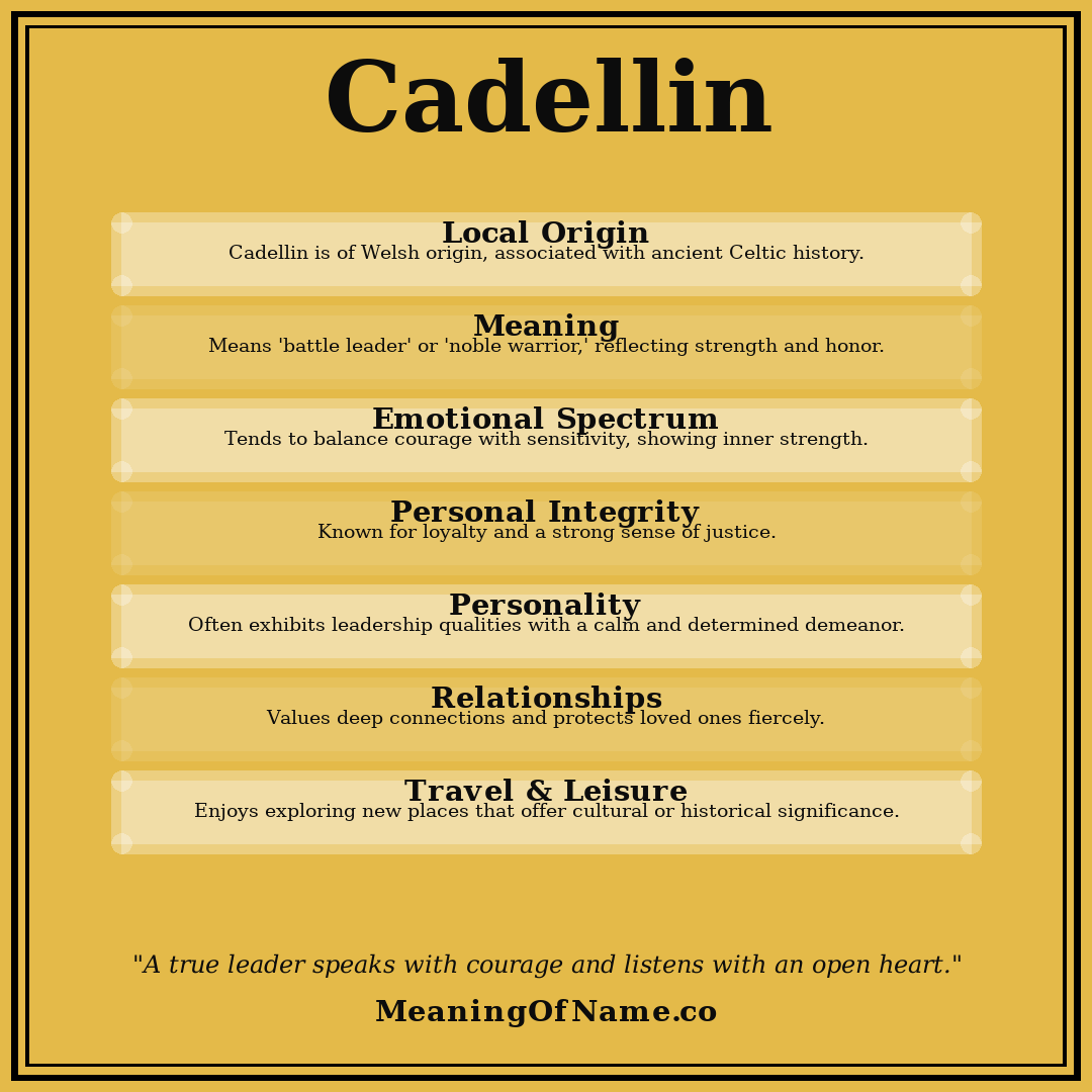 Cadellin name meaning poster