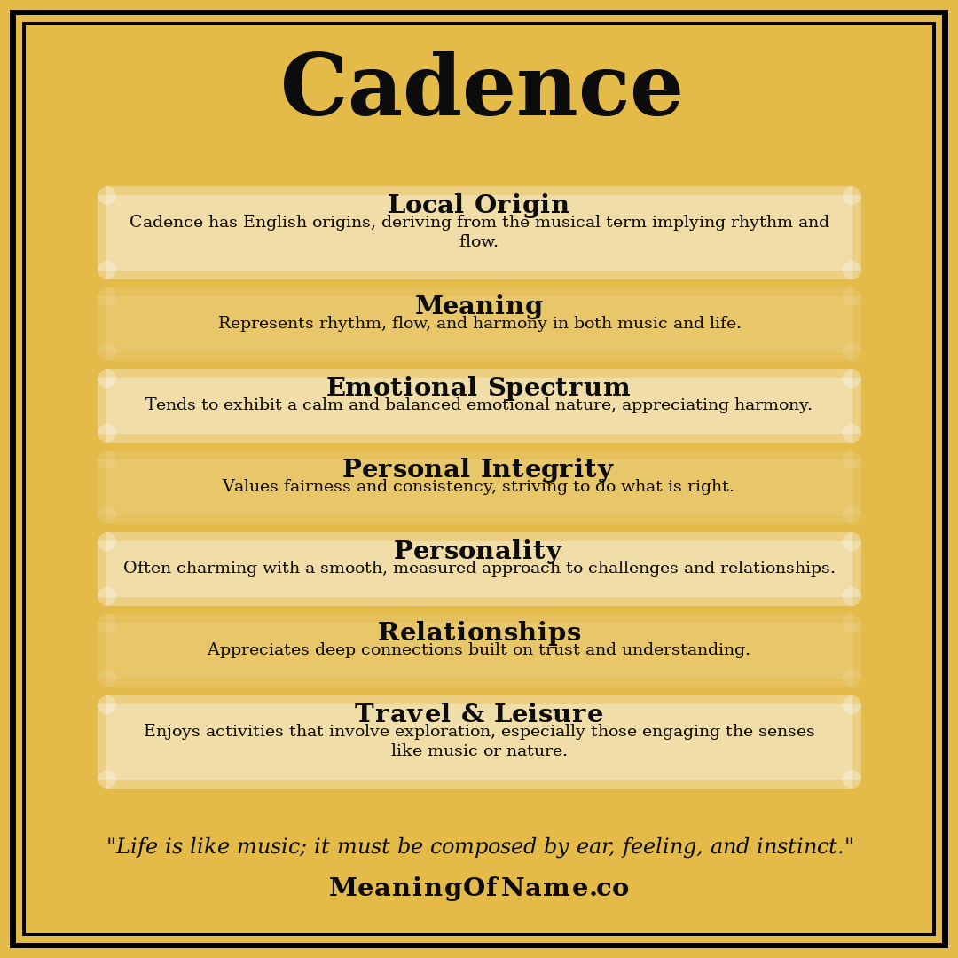 Cadence name meaning poster