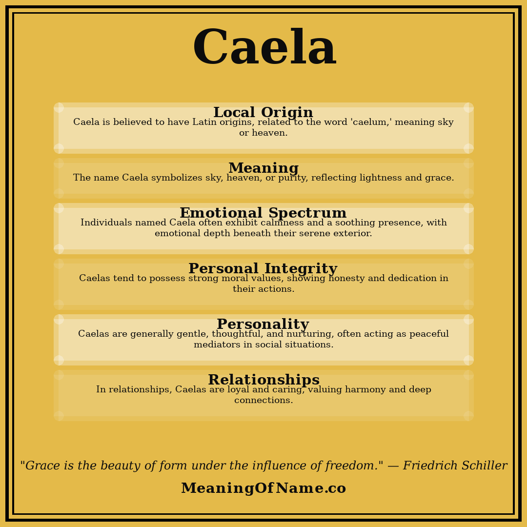 Caela name meaning poster