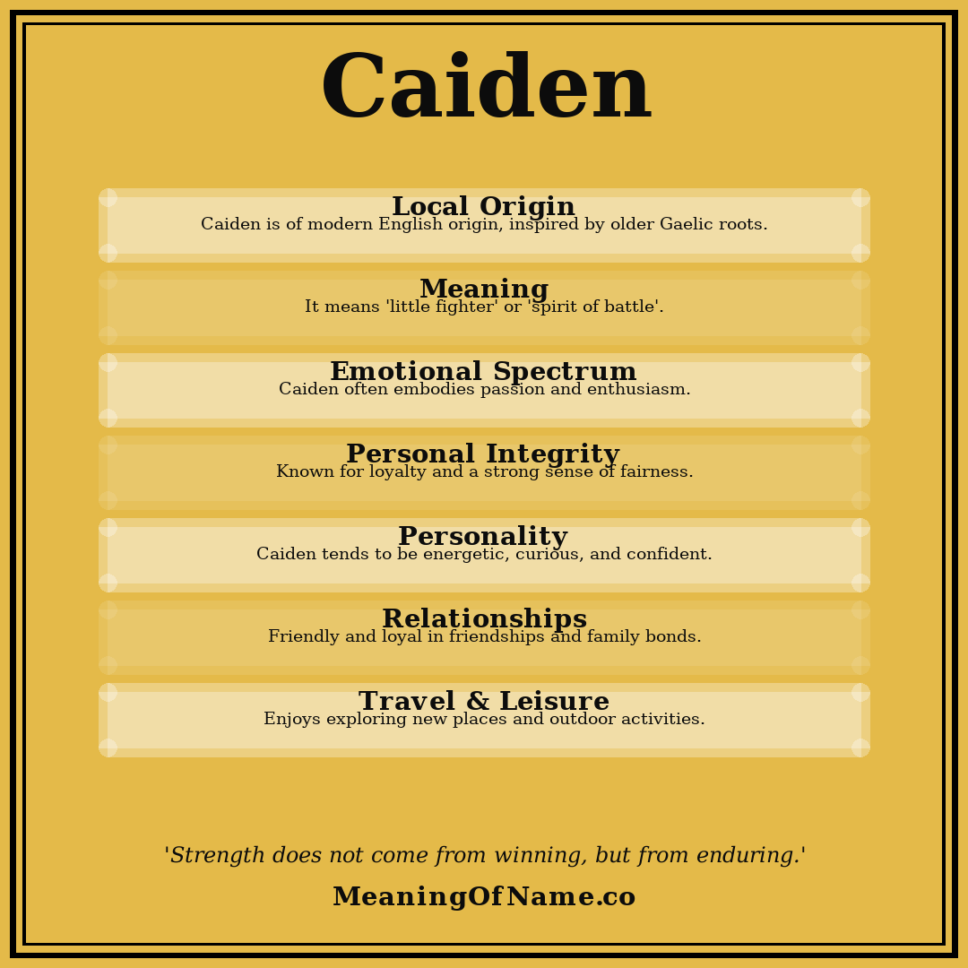 Caiden name meaning poster