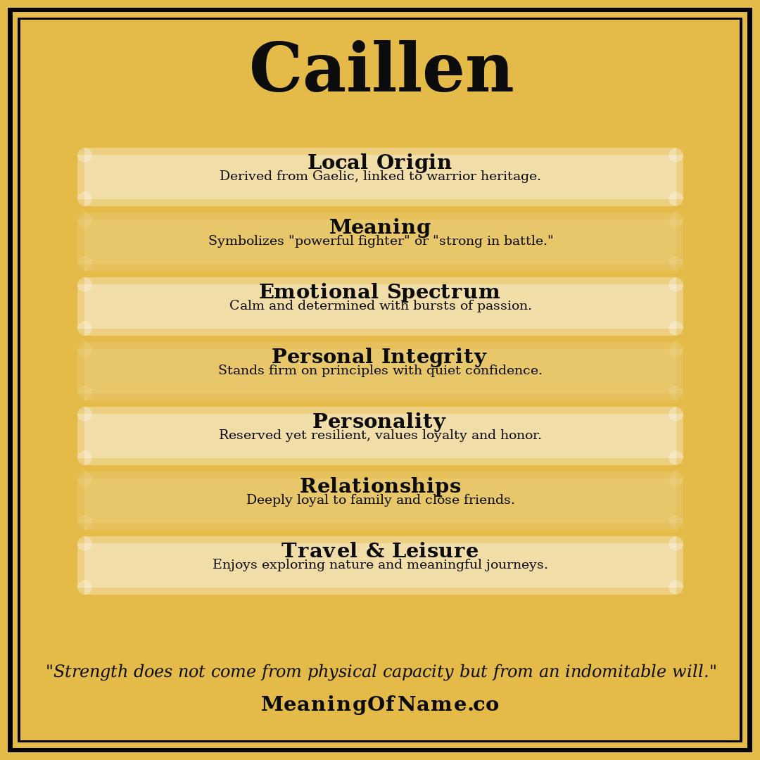 Caillen name meaning poster