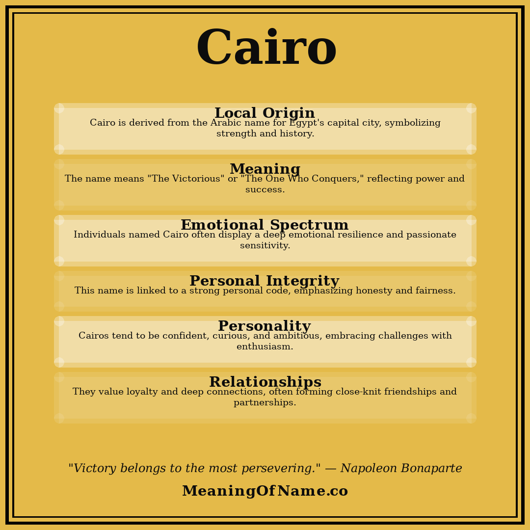 Cairo name meaning poster