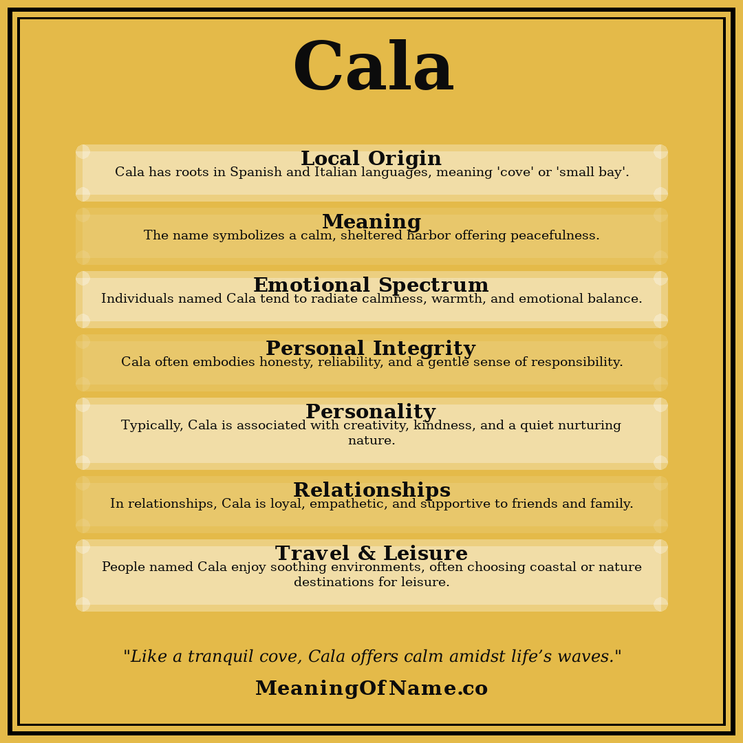 Cala name meaning poster