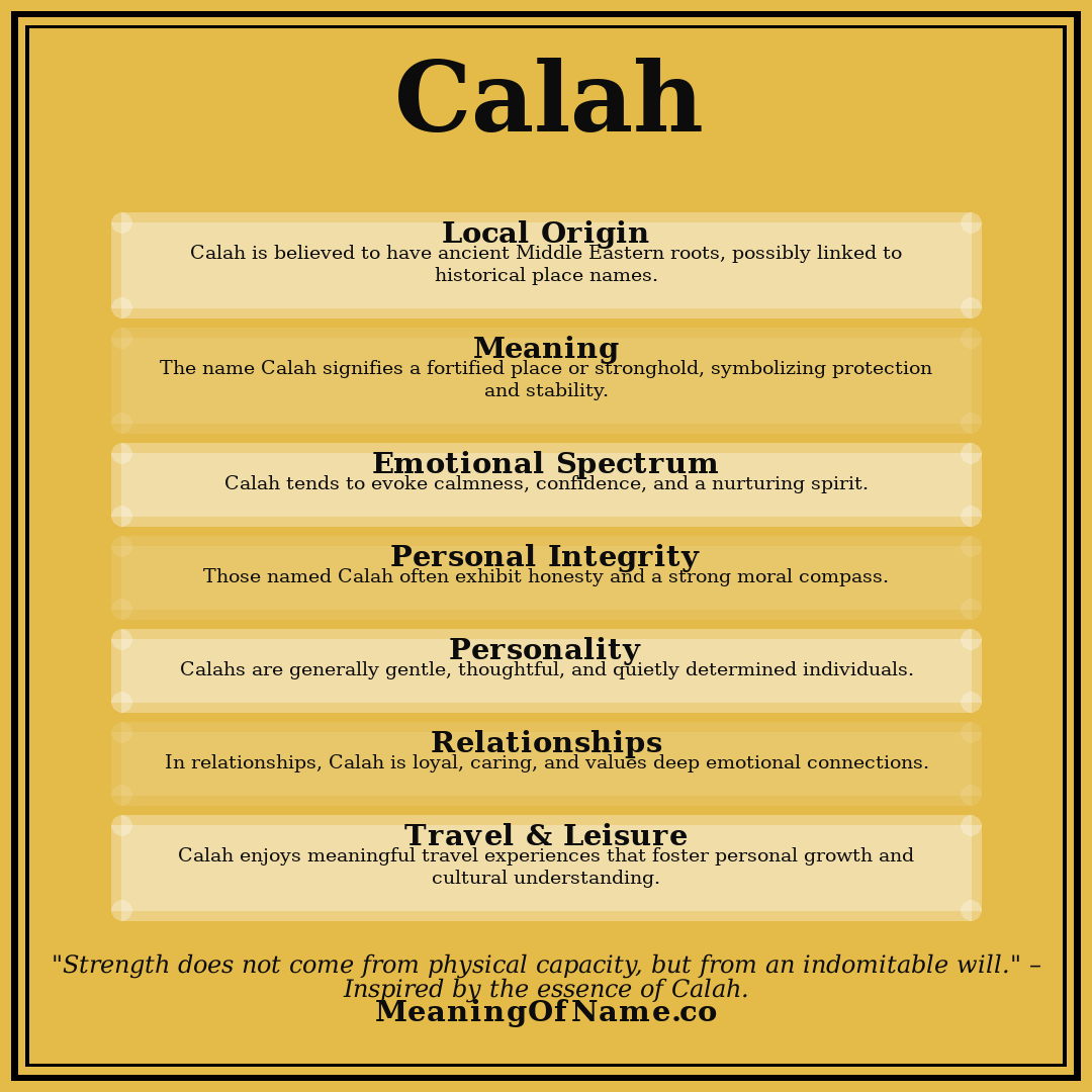 Calah name meaning poster