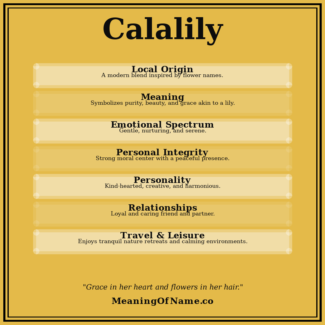 Calalily name meaning poster