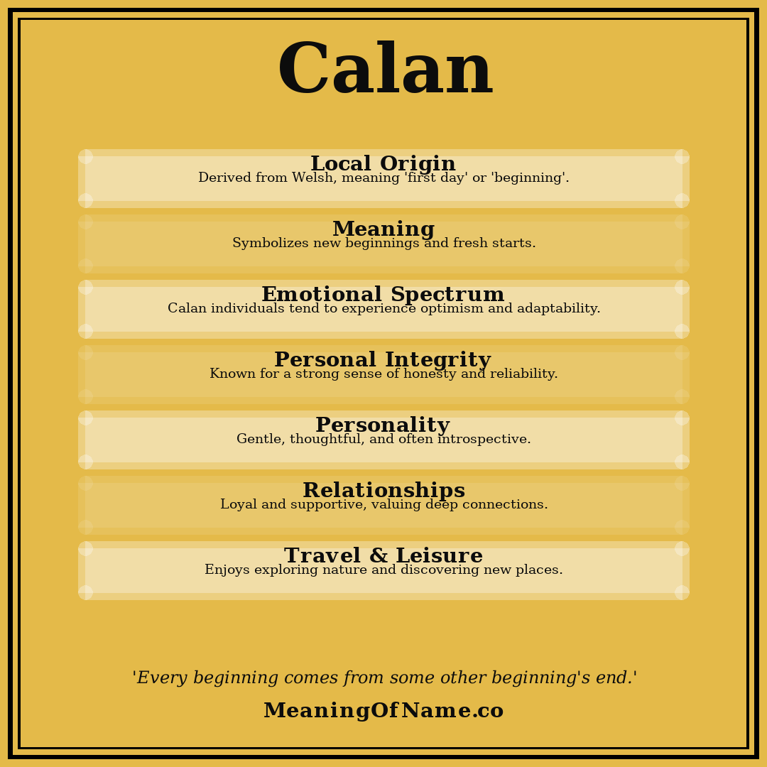Calan name meaning poster