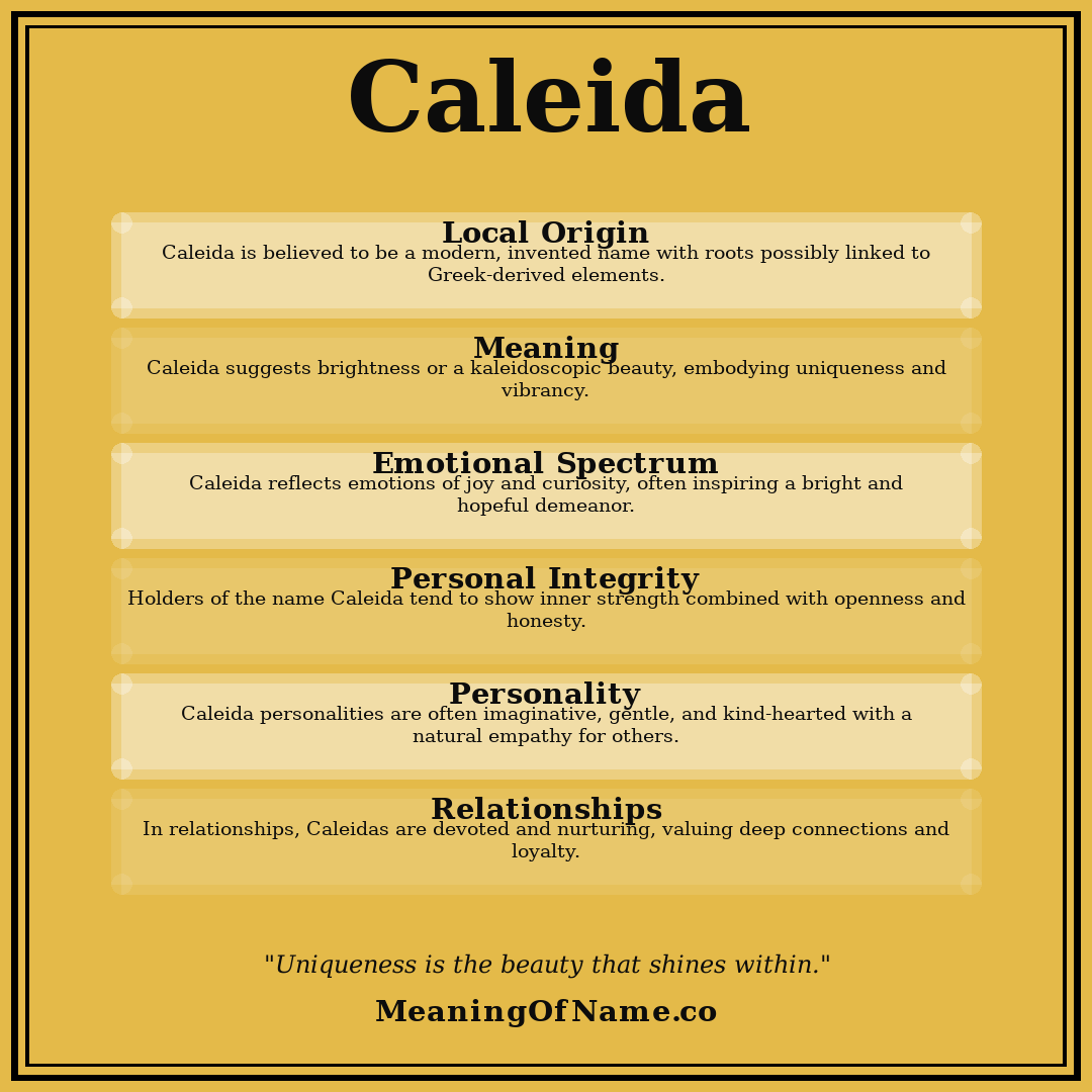 Caleida name meaning poster
