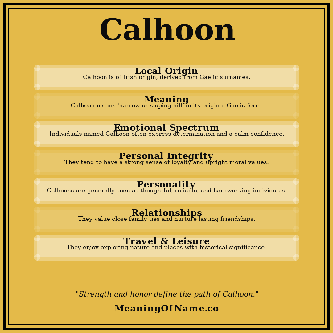 Calhoon name meaning poster