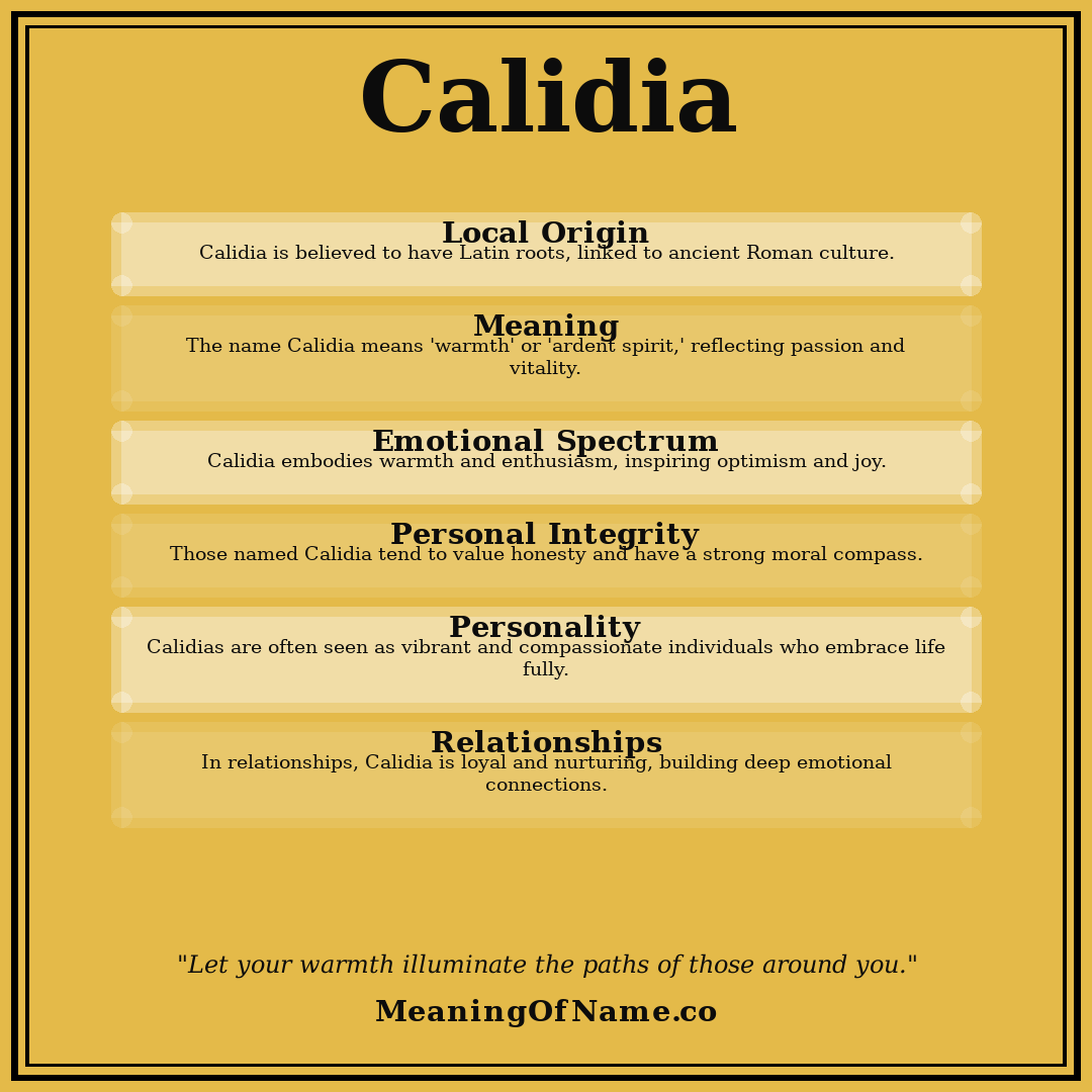 Calidia name meaning poster