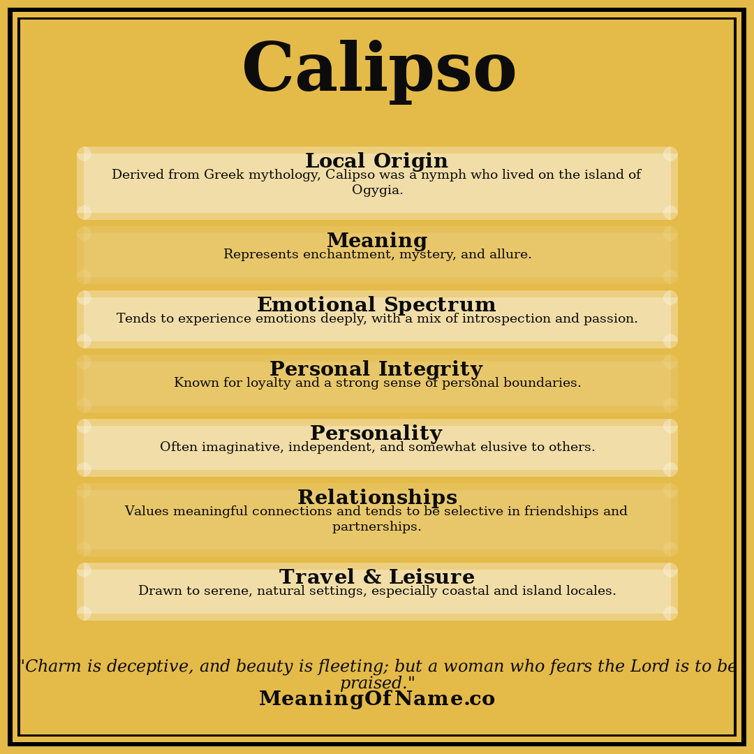 Calipso name meaning poster