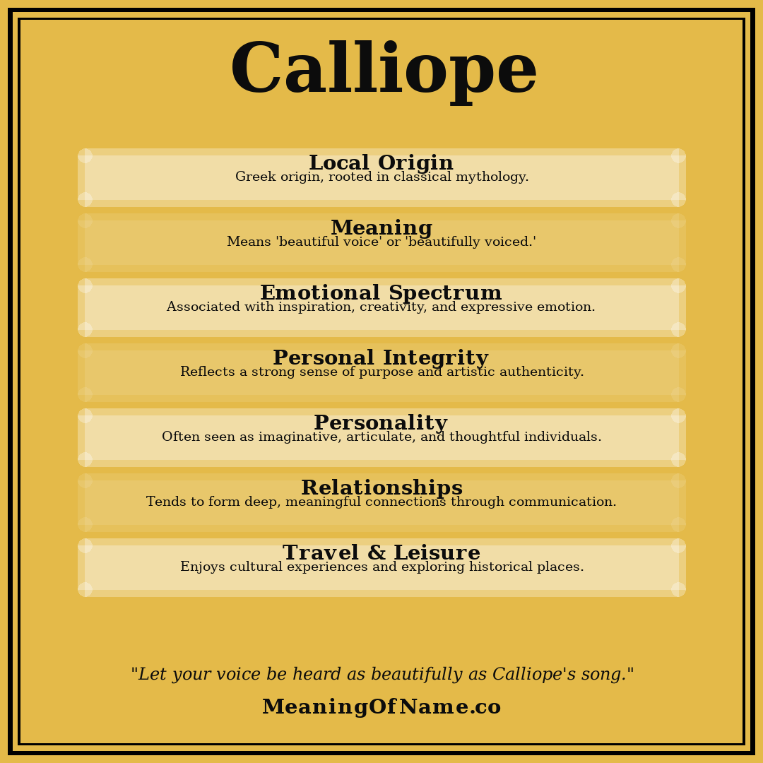 Calliope name meaning poster