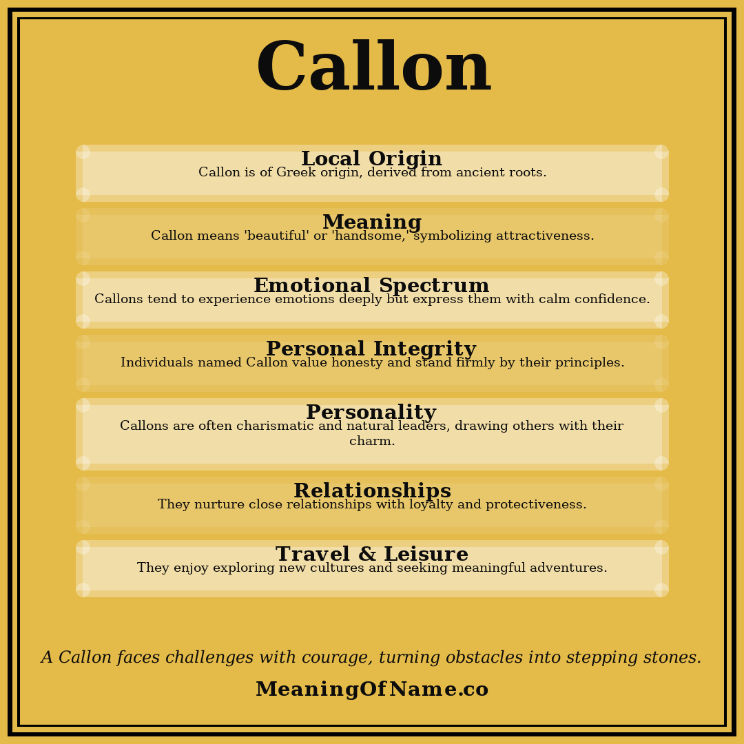 Callon name meaning poster