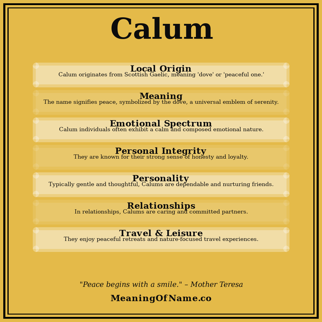 Calum name meaning poster