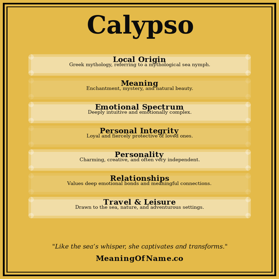 Calypso name meaning poster
