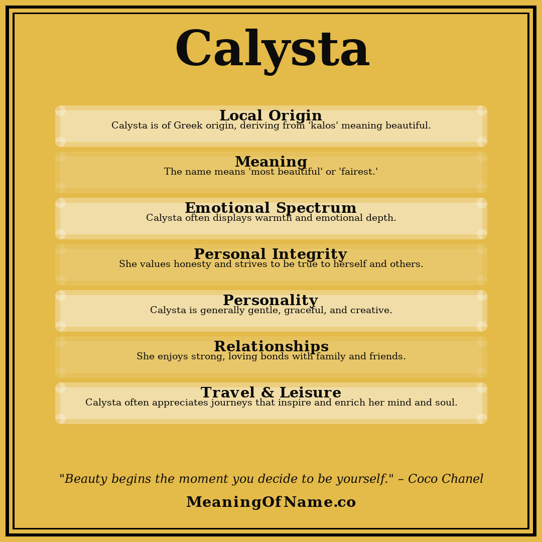 Calysta name meaning poster