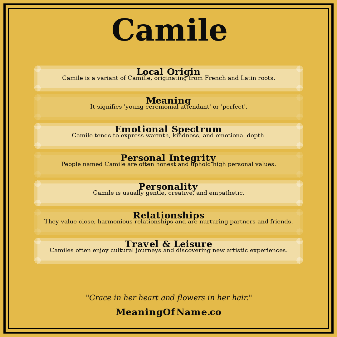Camile name meaning poster