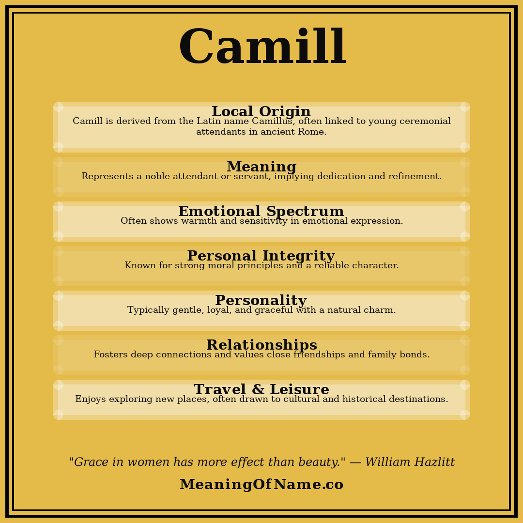 Camill name meaning poster