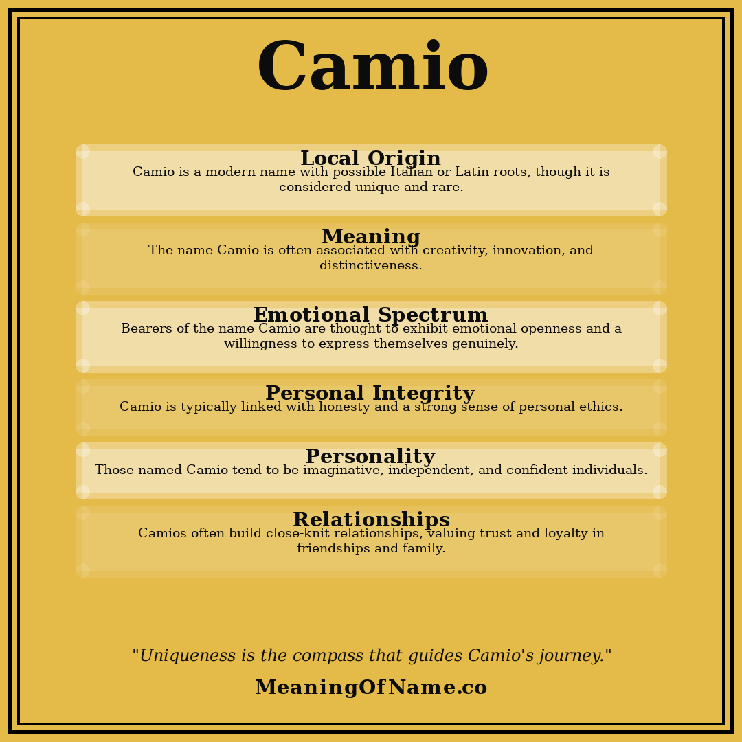 Camio name meaning poster