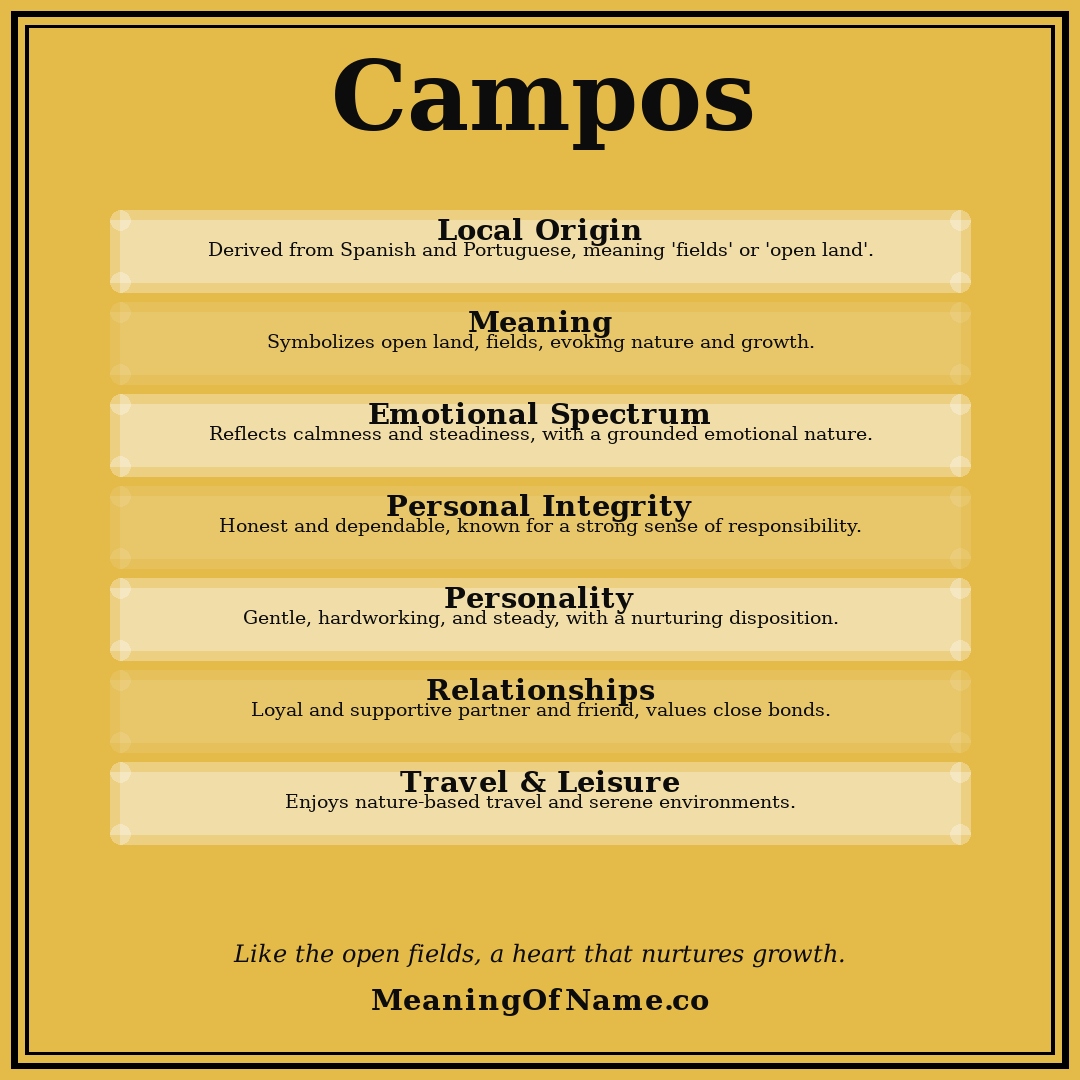 Campos name meaning poster