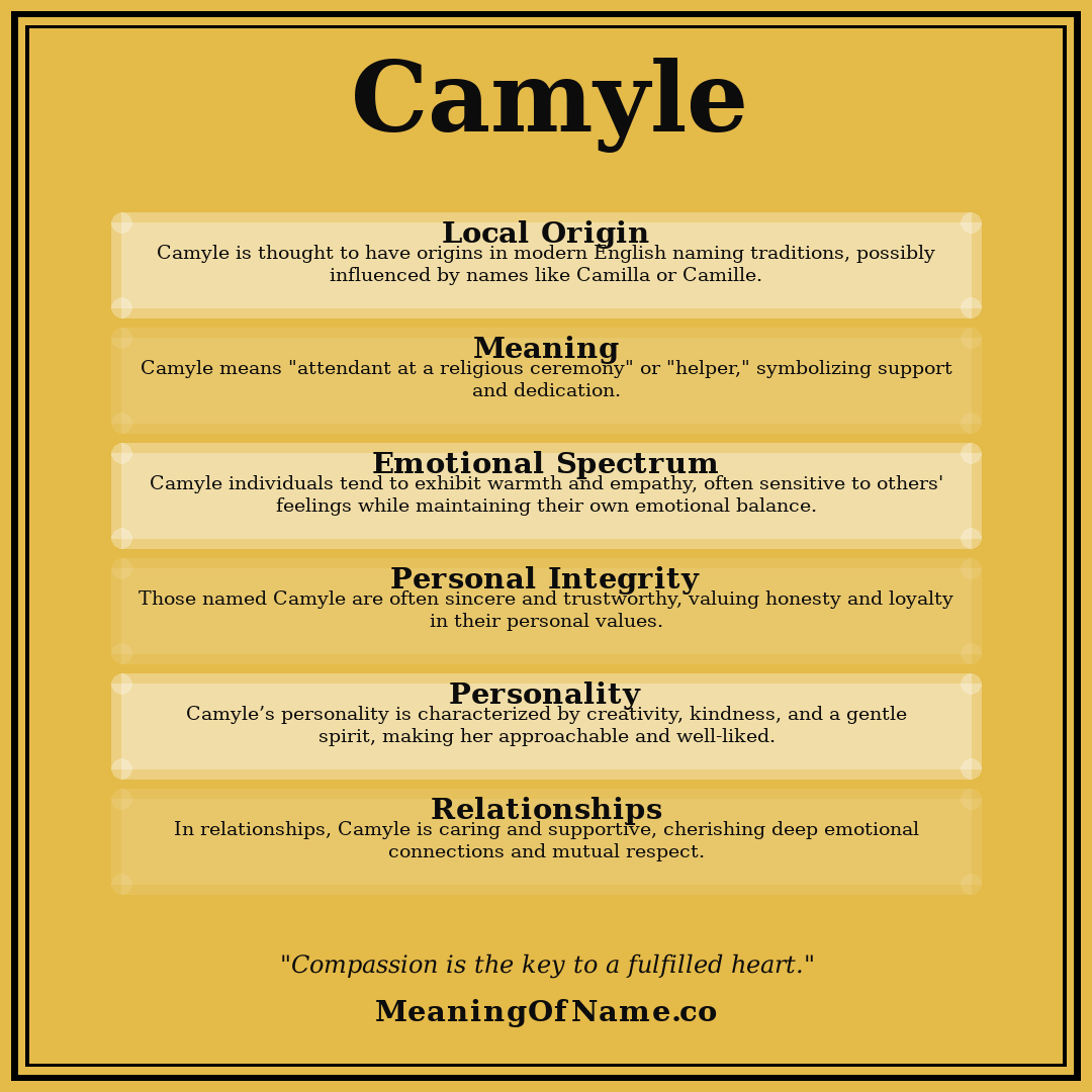 Camyle name meaning poster