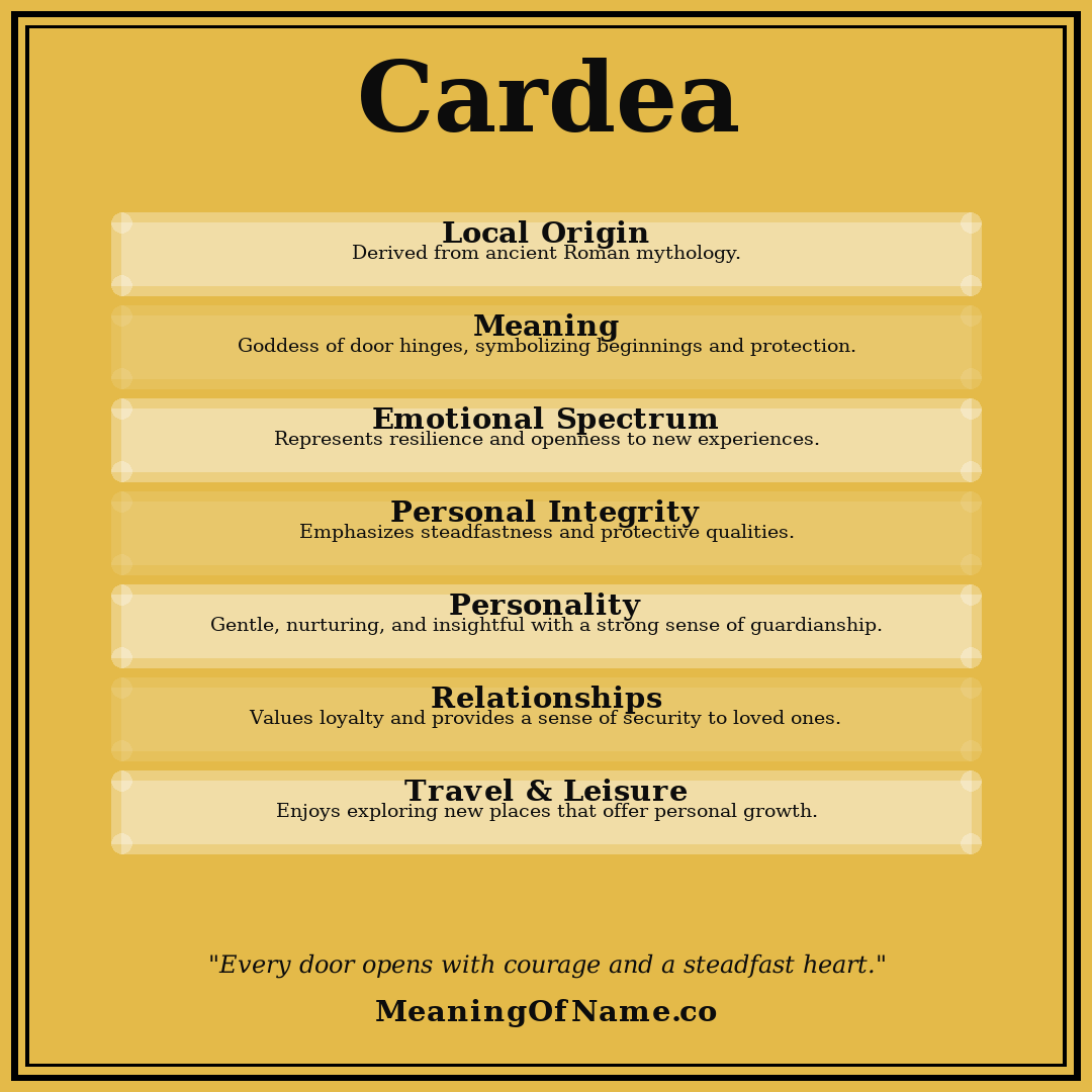 Cardea name meaning poster