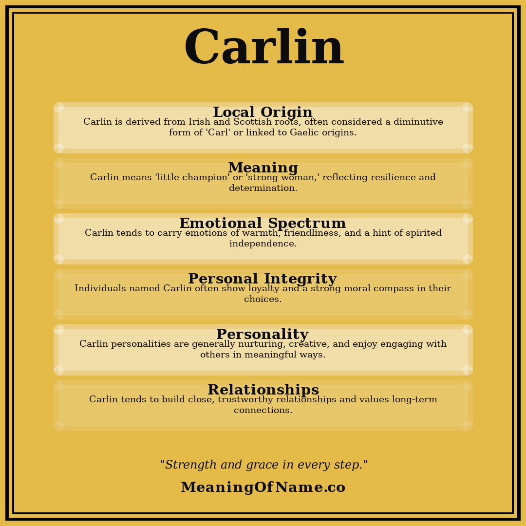 Carlin name meaning poster