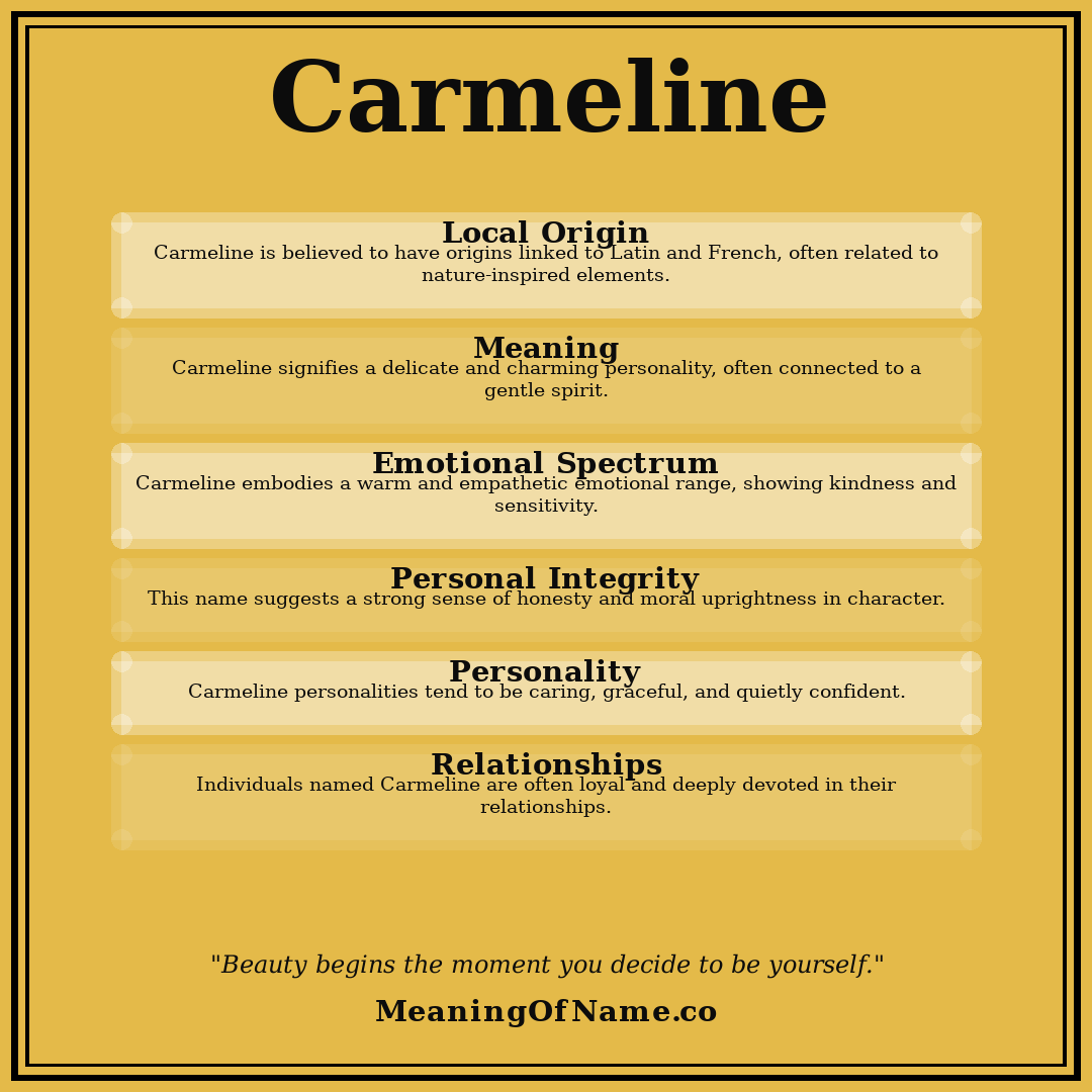 Carmeline name meaning poster