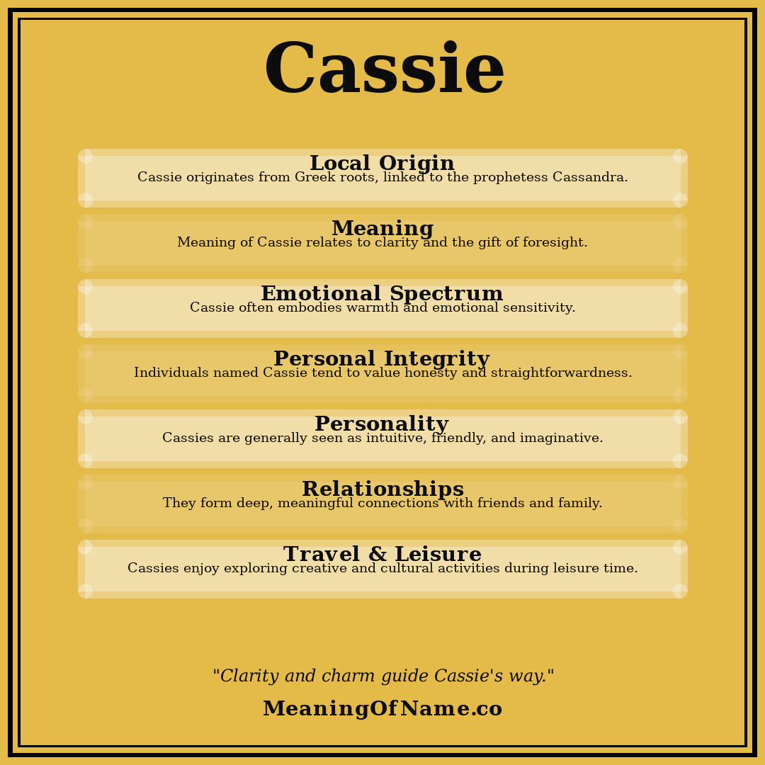 Cassie name meaning poster