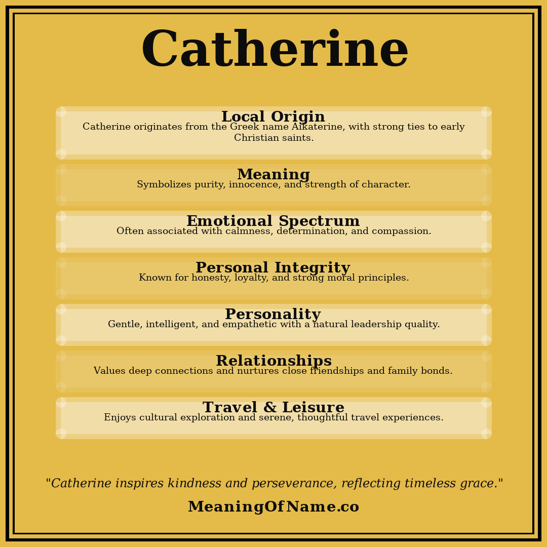 Catherine name meaning poster