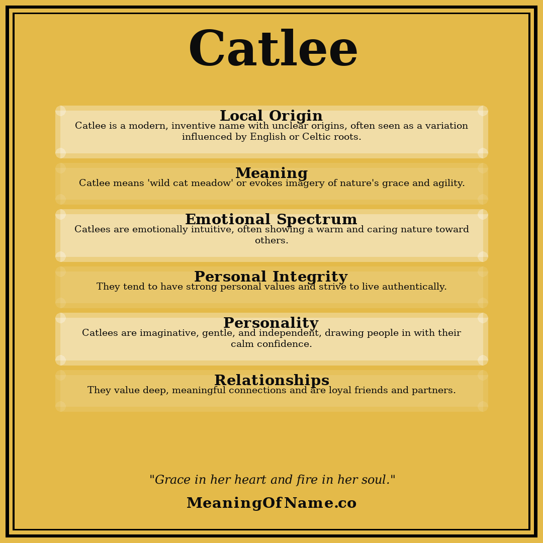 Catlee name meaning poster