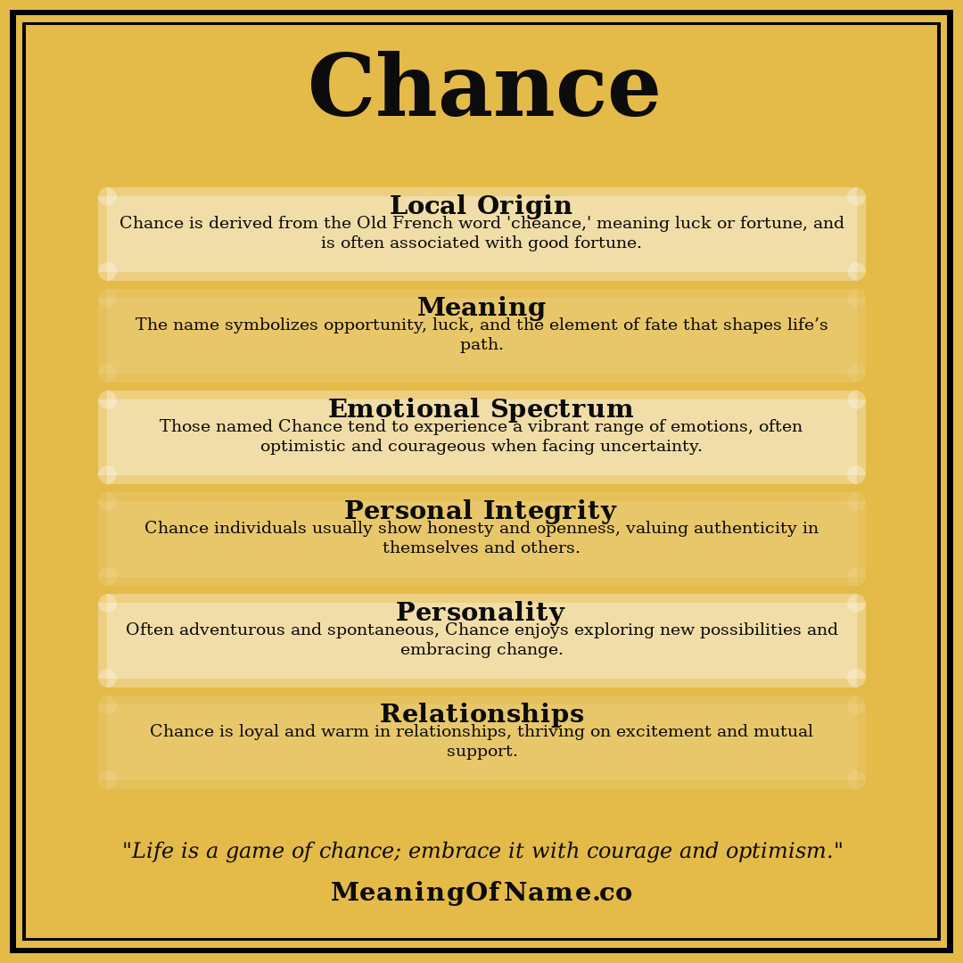 Chance name meaning poster