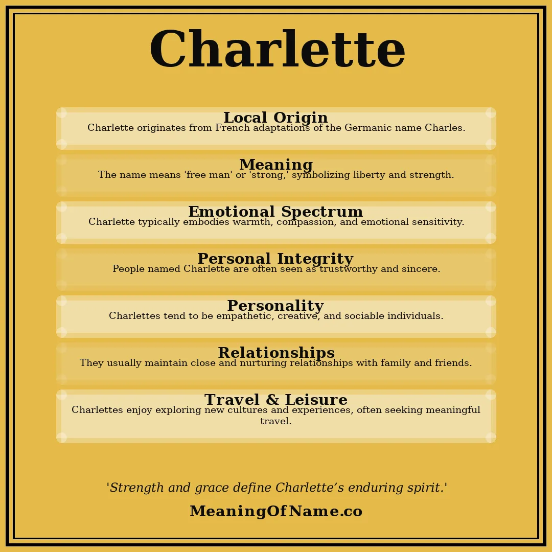 Charlette name meaning poster