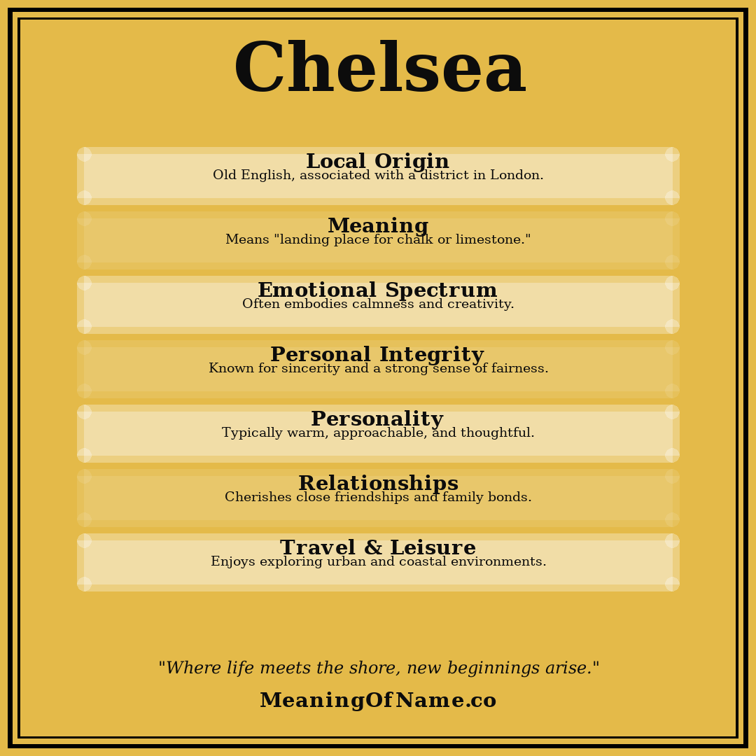 Chelsea name meaning poster