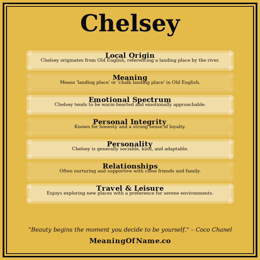 Chelsey name meaning poster