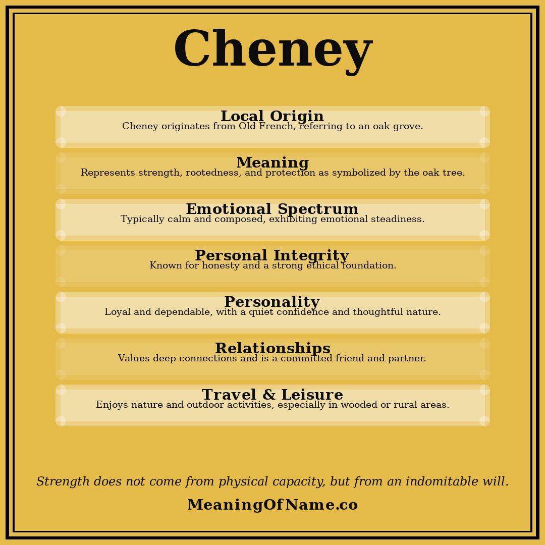 Cheney name meaning poster