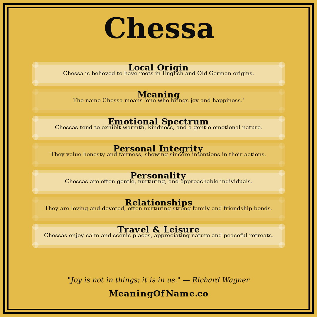Chessa name meaning poster