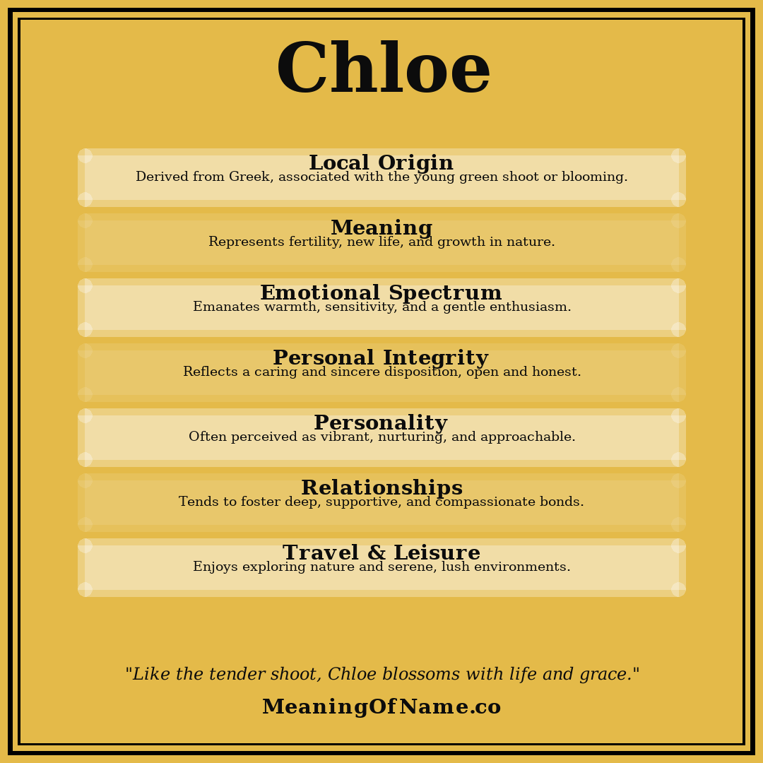 Chloe name meaning poster