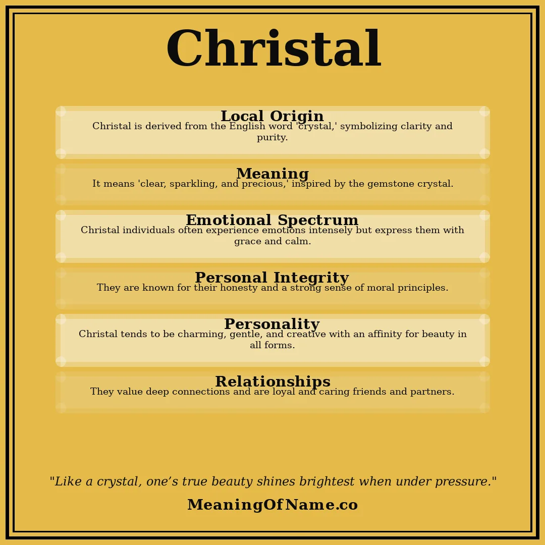 Christal name meaning poster
