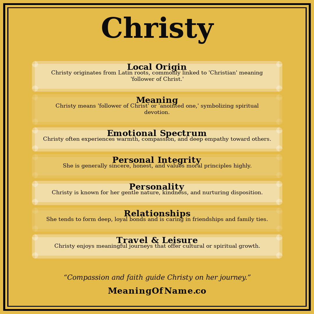 Christy name meaning poster