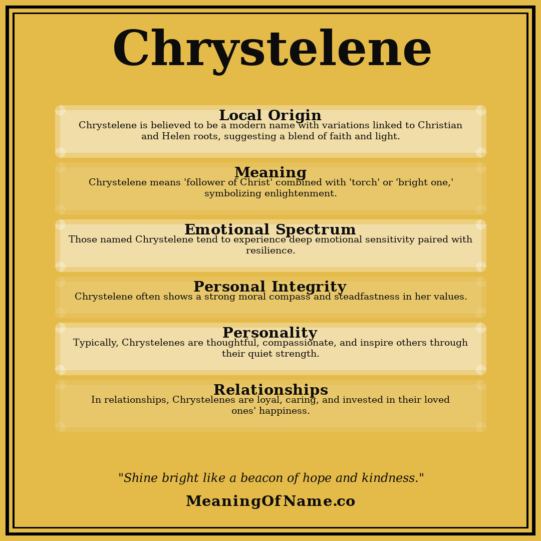 Chrystelene name meaning poster