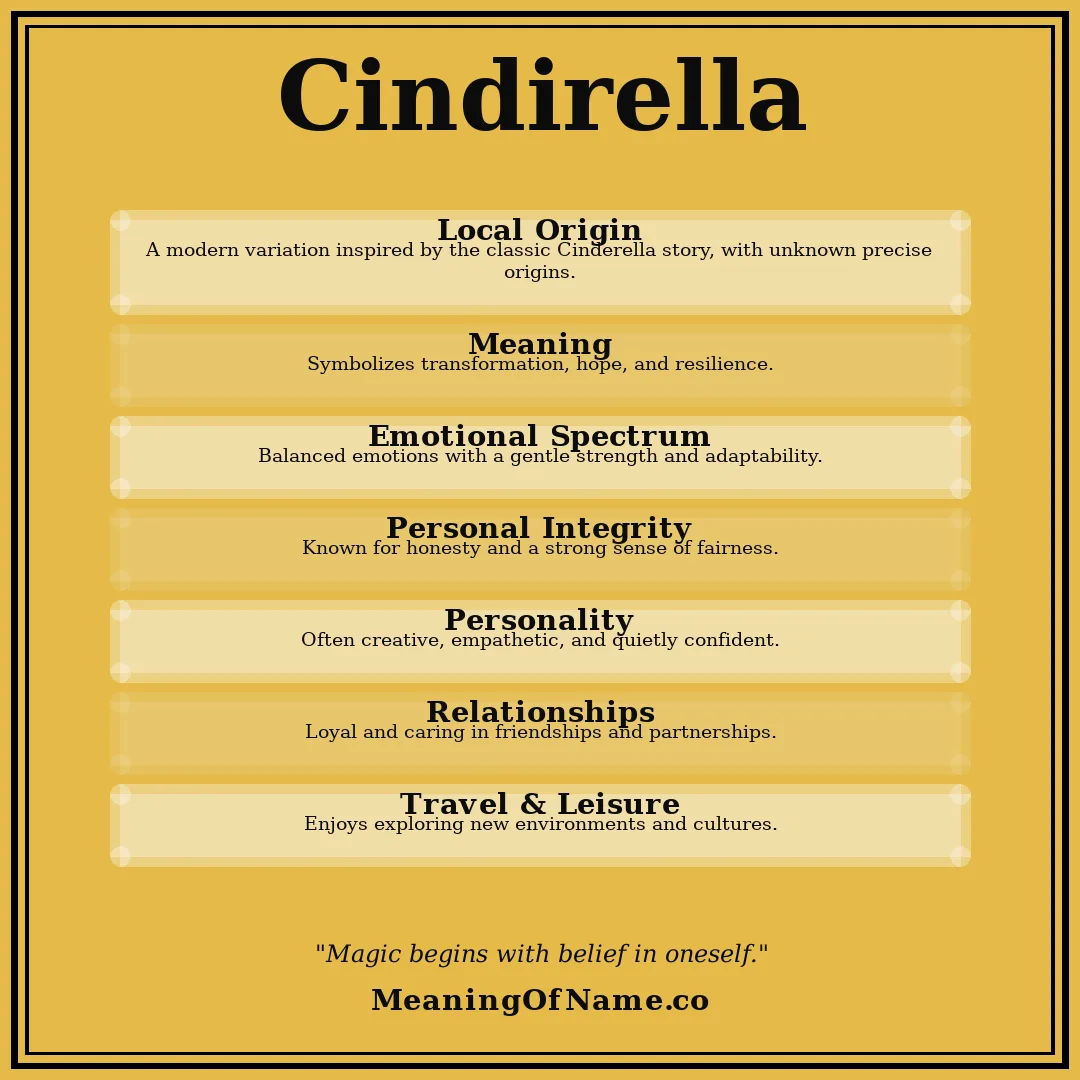Cindirella name meaning poster