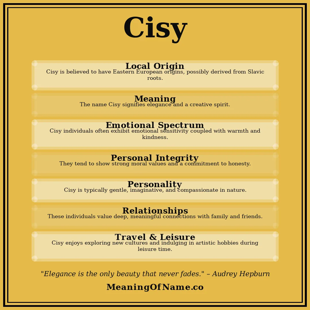 Cisy name meaning poster