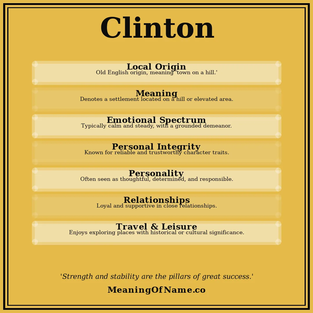 Clinton name meaning poster