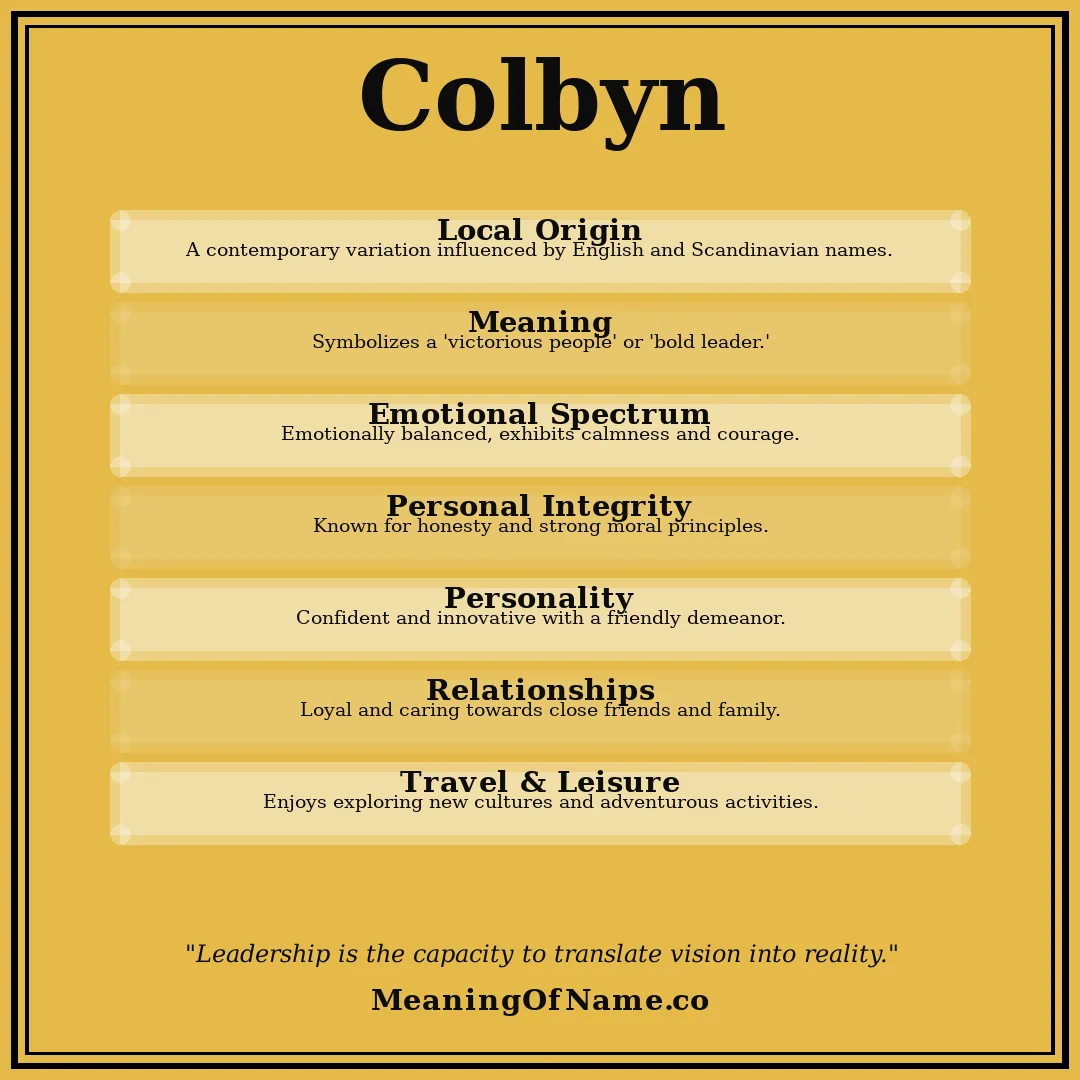 Colbyn name meaning poster